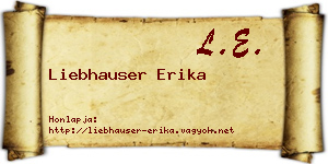 Liebhauser Erika névjegykártya